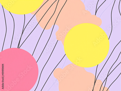 Abstract colorful shapes with flowing lines