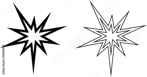 outline silhouette Explosion icon set