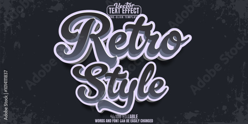 Vintage editable text effect, customizable retro and classic 3d font style