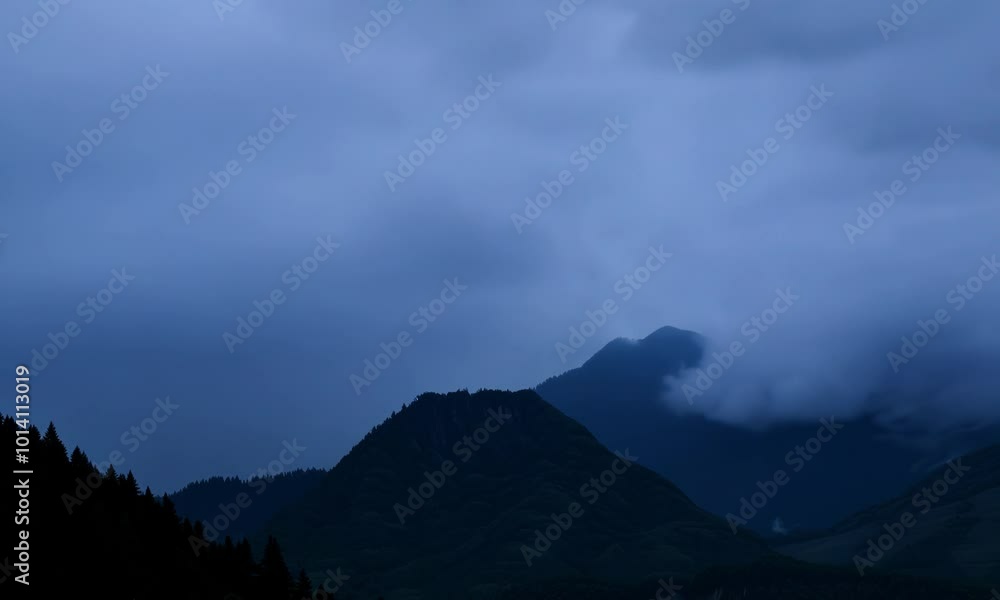 Lightning bolts weaving through a heavy storm over mountains. Video Lightning bolts weaving through a heavy storm over mountains. Video