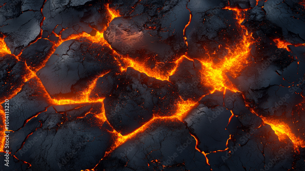 Molten Lava Surface with Intense Cracks and Heat Molten Lava Surface with Intense Cracks and Heat