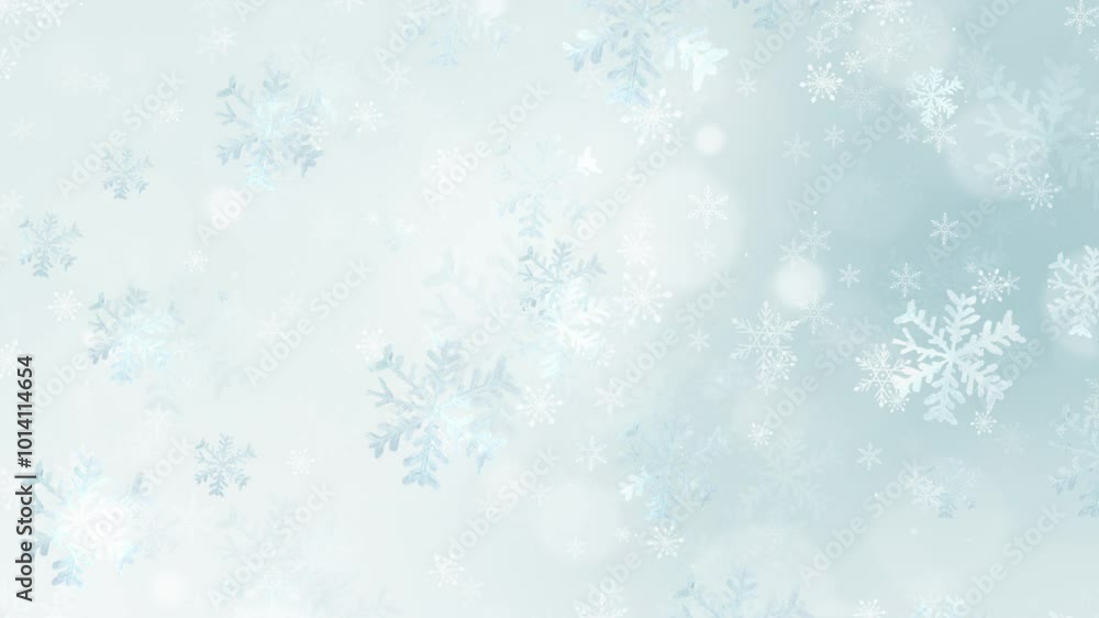 Sparkling snowflakes. Pale blue Christmas background.Loop video background.generated AI.(AI020) Sparkling snowflakes. Pale blue Christmas background.Loop video background.generated AI.(AI020)