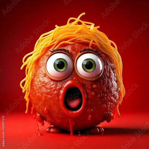 Cute Cartoon Shocked Meatba...