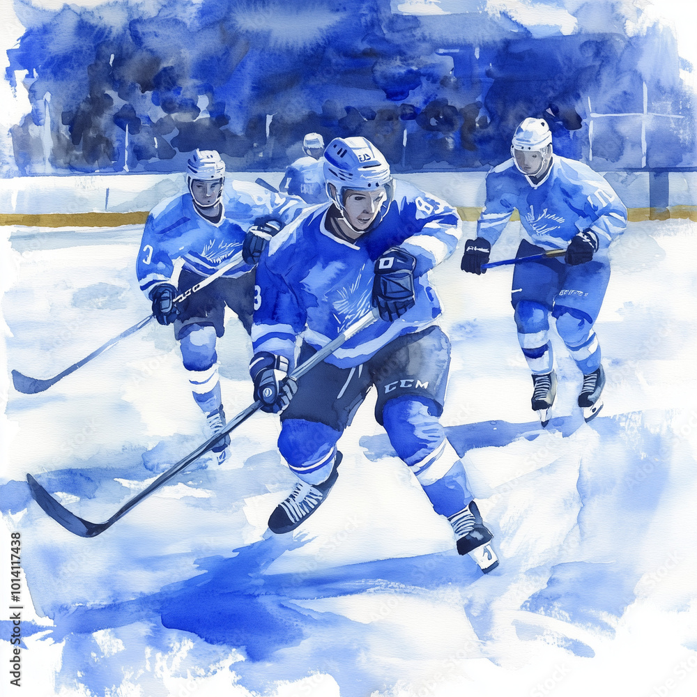custom made wallpaper toronto digitalHockey players shoots the puck and attacks.