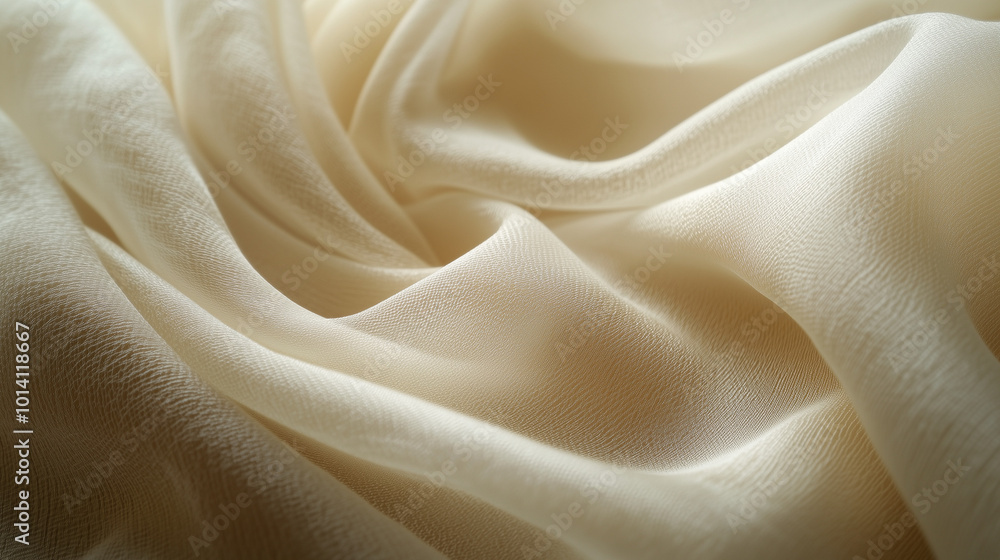 Textured Beige Fabric with Flowing Drapes Soft Waves and Elegant Details Textured Beige Fabric with Flowing Drapes Soft Waves and Elegant Details