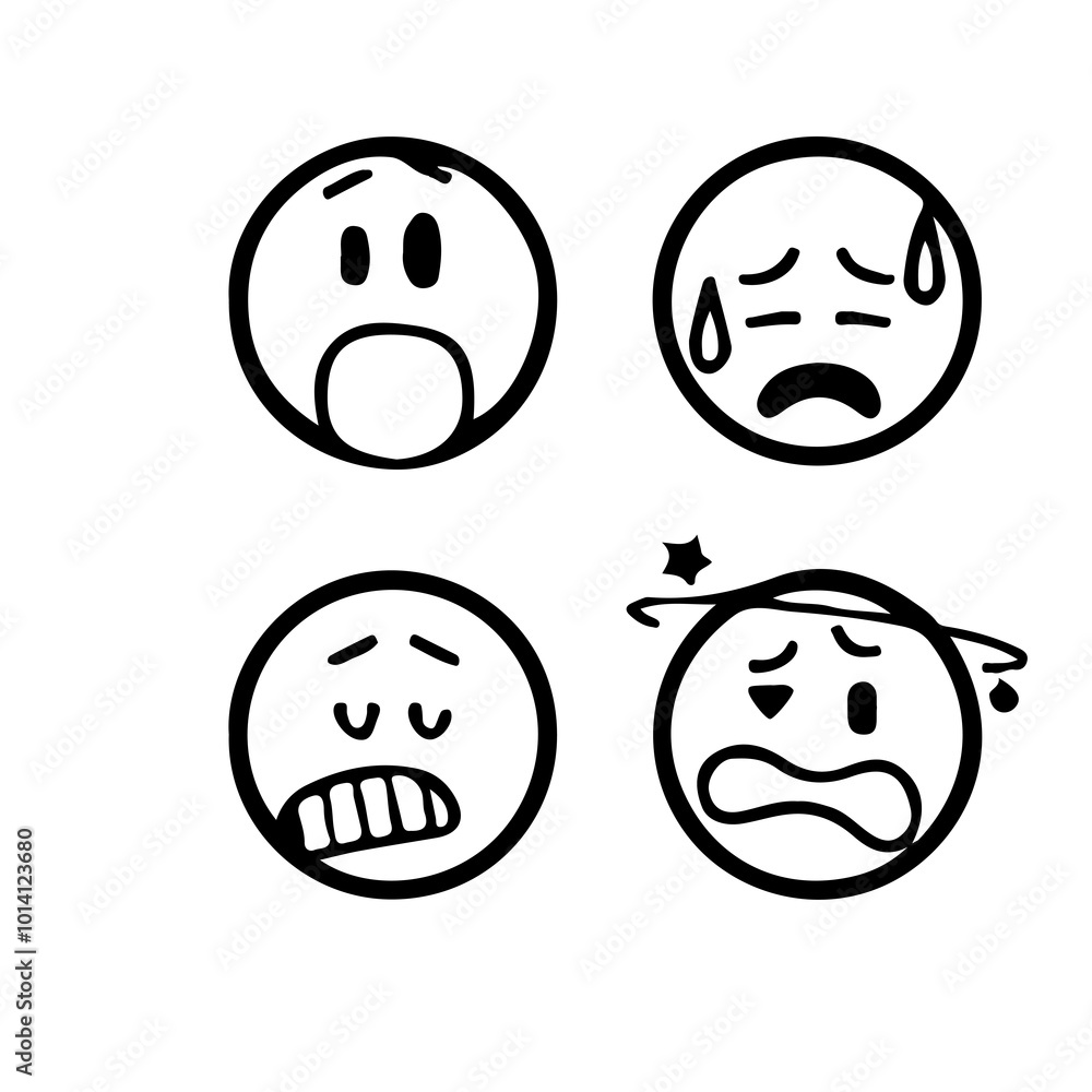 Fototapeta premium emoji face illustrator icon for social media needs that express your design