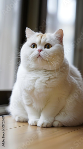 Wallpaper Mural A white cat is sleeping on a bed., Torontodigital.ca