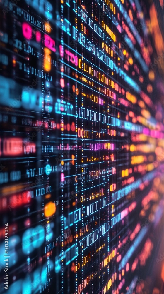 Vibrant digital matrix of colorful data streams and code fragments, symbolizing the complexity and beauty of modern technology and information flow. Vibrant digital matrix of colorful data streams and code fragments, symbolizing the complexity and beauty of modern technology and information flow.