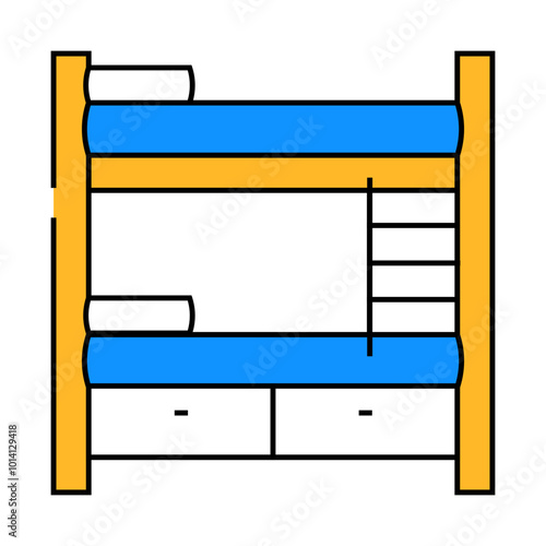 multilevel bed furniture line icon vector. multilevel bed furniture sign. isolated symbol illustration