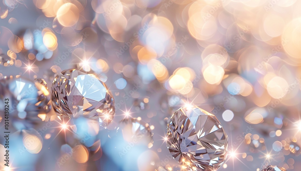 A blurred background of sparkling diamonds and lights, creating an enchanting... A blurred background of sparkling diamonds and lights, creating an enchanting...