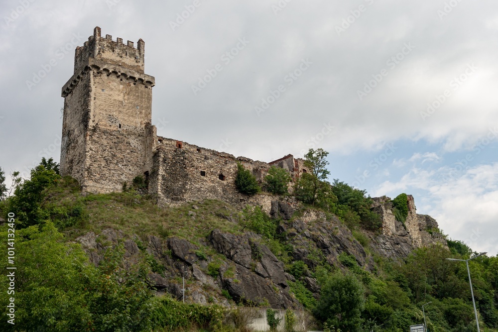 Weitenegg castle ruin on rock in Austria Weitenegg castle ruin on rock in Austria