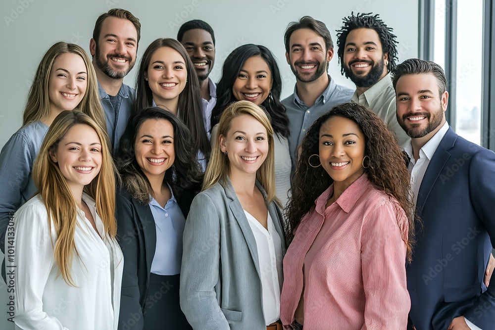 A Diverse Group of Coworkers Posing Together for a Team Photo, With a Mix of Genders, Ethnicities, and Abilities, All Smiling and Unified, Freelance, Business, Marketing, Finance A Diverse Group of Coworkers Posing Together for a Team Photo, With a Mix of Genders, Ethnicities, and Abilities, All Smiling and Unified, Freelance, Business, Marketing, Finance