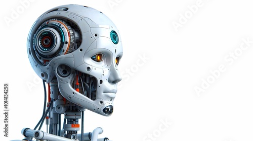 3d rendered illustration of a skull AI robot intelligent brain