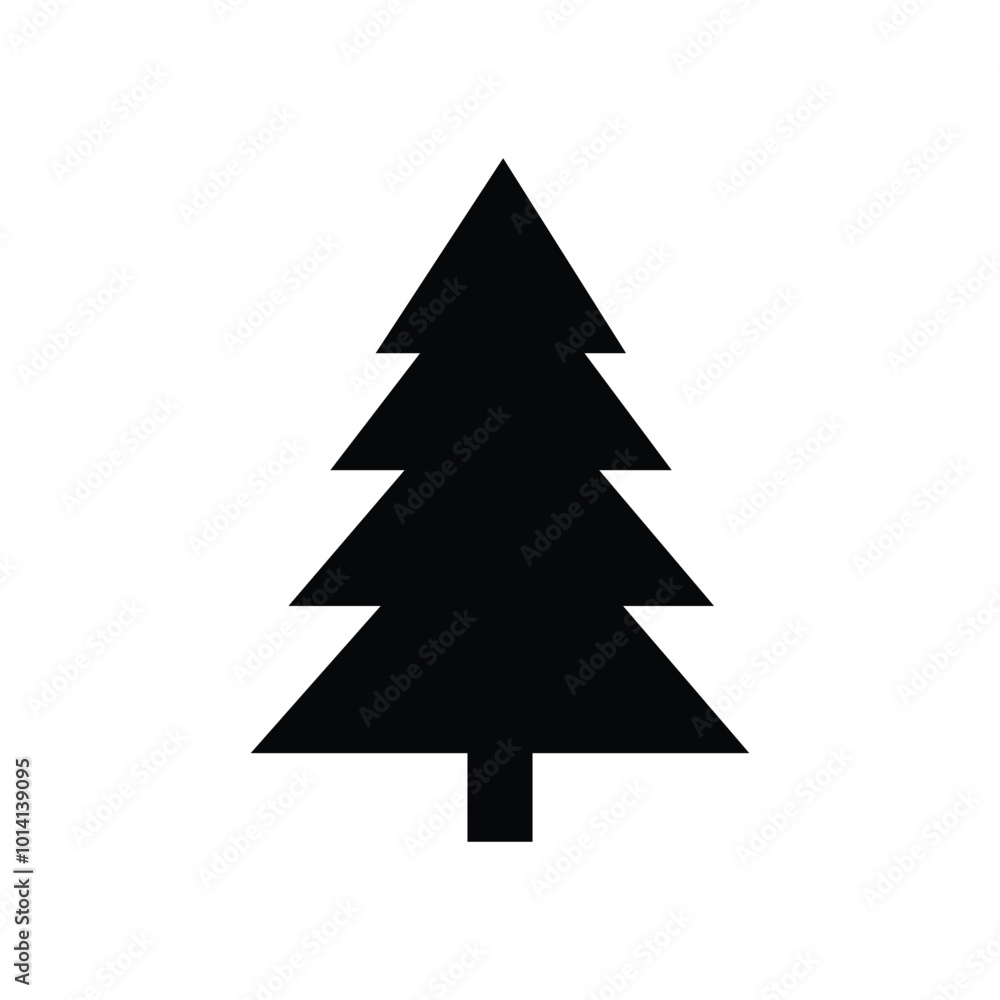 Vector Black Xmas Tree Silhouette Vector Black Xmas Tree Silhouette