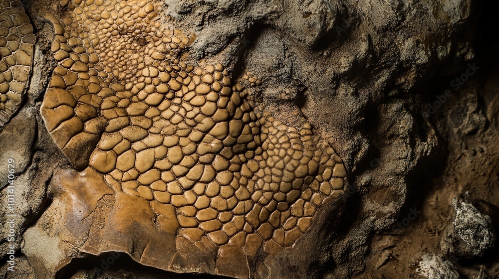 Fototapeta premium Close-Up of a Unique Rock Formation in a Cave