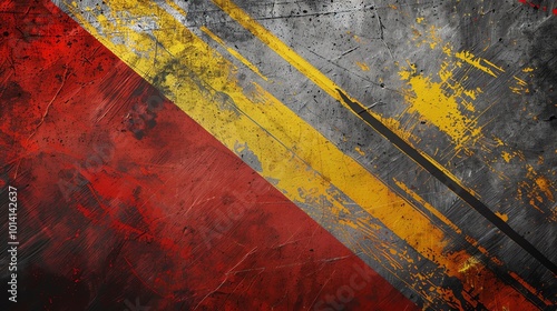 Grunge wall with colorful patriotic flag pattern red and yellow