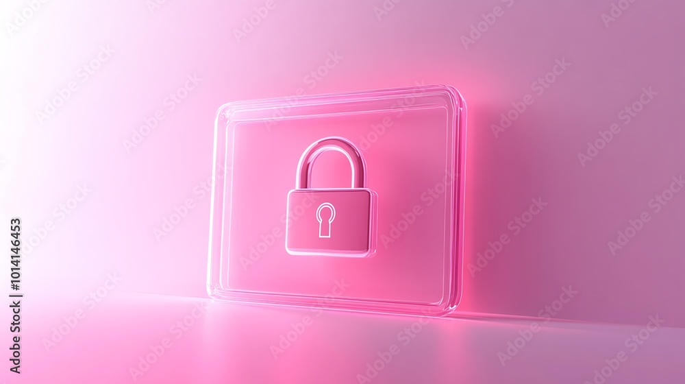 Minimalist pastel illustration of an internet browser window with a padlock icon representing secure browsing, on a white background Minimalist pastel illustration of an internet browser window with a padlock icon representing secure browsing, on a white background