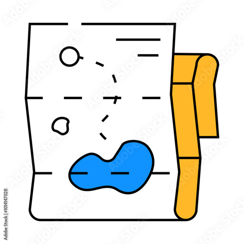 map with direction line icon vector. map with direction sign. isolated symbol illustration