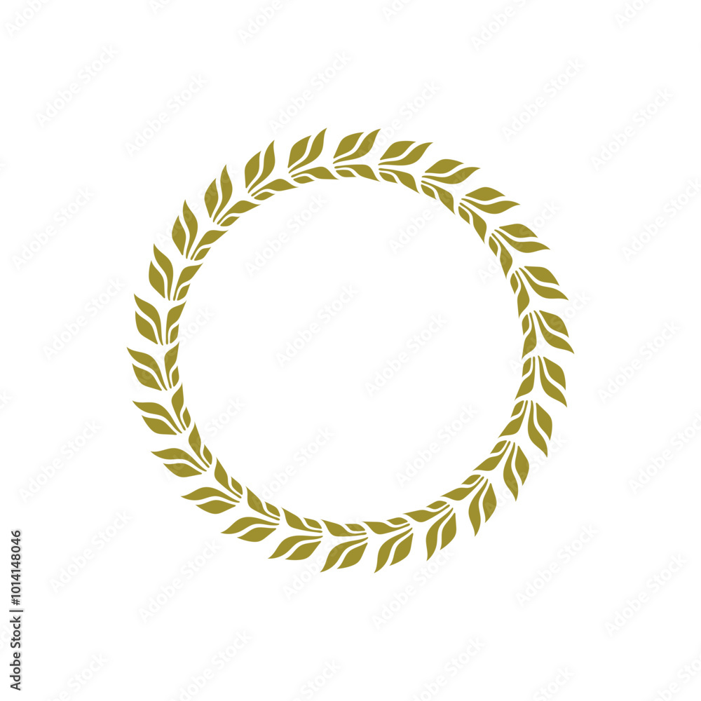 Elegant Circular Laurel Leaf Emblem for Premium Branding Elegant Circular Laurel Leaf Emblem for Premium Branding