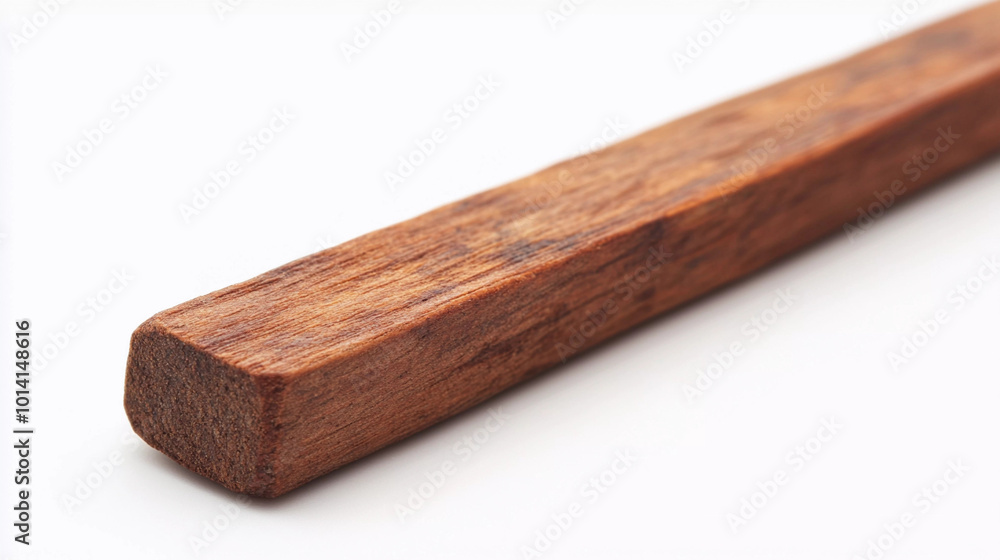 Thick wooden stick isolated on white background Thick wooden stick isolated on white background