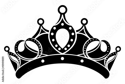  child's princess crown vector art illustration