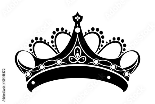  child's princess crown vector art illustration