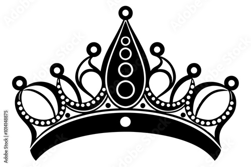  child's princess crown vector art illustration