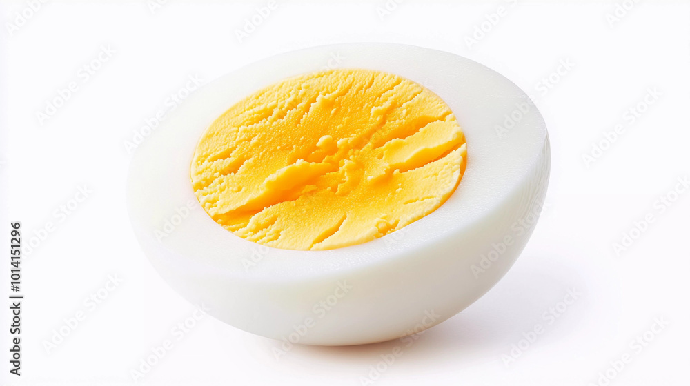 Slice of egg isolated on white background Slice of egg isolated on white background