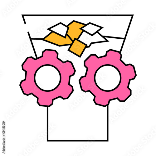 shredding solid waste line icon vector. shredding solid waste sign. isolated symbol illustration