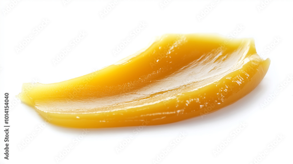 a single, elegant swatch of mustard on a white background, with soft color gradients and a subtle sheen to highlight the texture and glossiness of the condiment a single, elegant swatch of mustard on a white background, with soft color gradients and a subtle sheen to highlight the texture and glossiness of the condiment