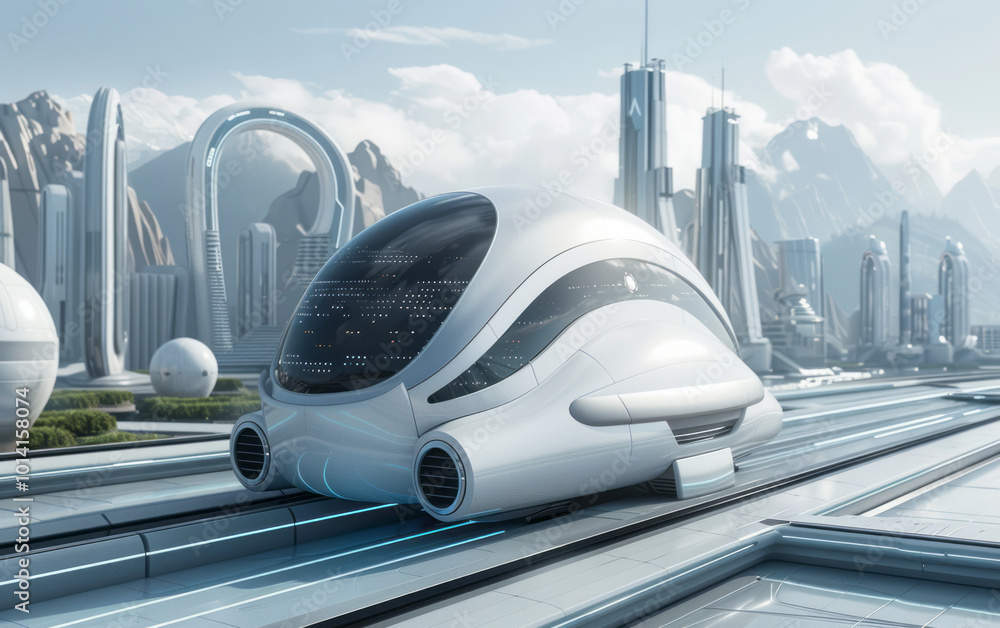 Future urban landscape with perfect integration of ecology and technology Future urban landscape with perfect integration of ecology and technology