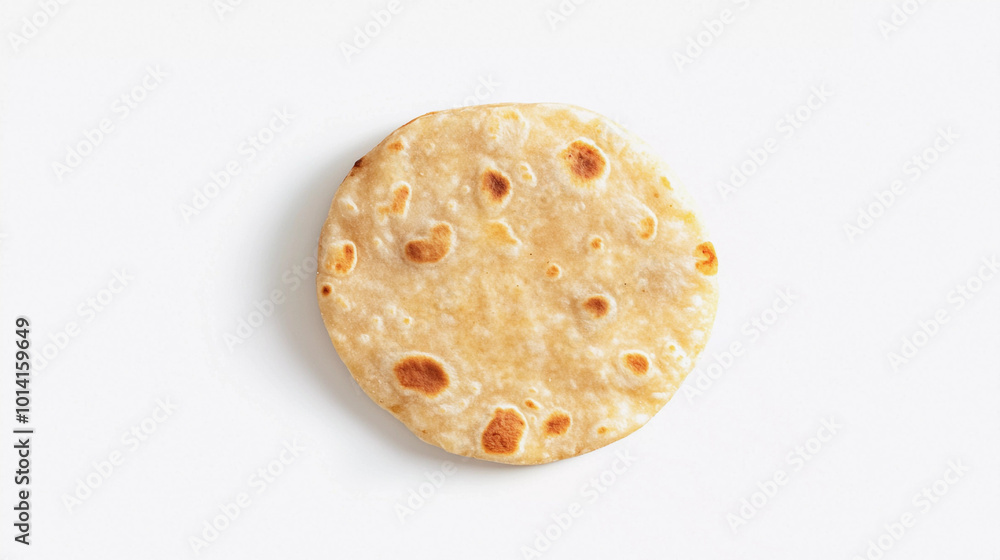 Top view of tawa chapati isolated on white background Top view of tawa chapati isolated on white background