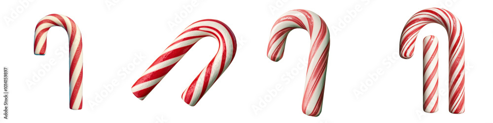 Colorful candy canes, white isolated background. Colorful candy canes, white isolated background.