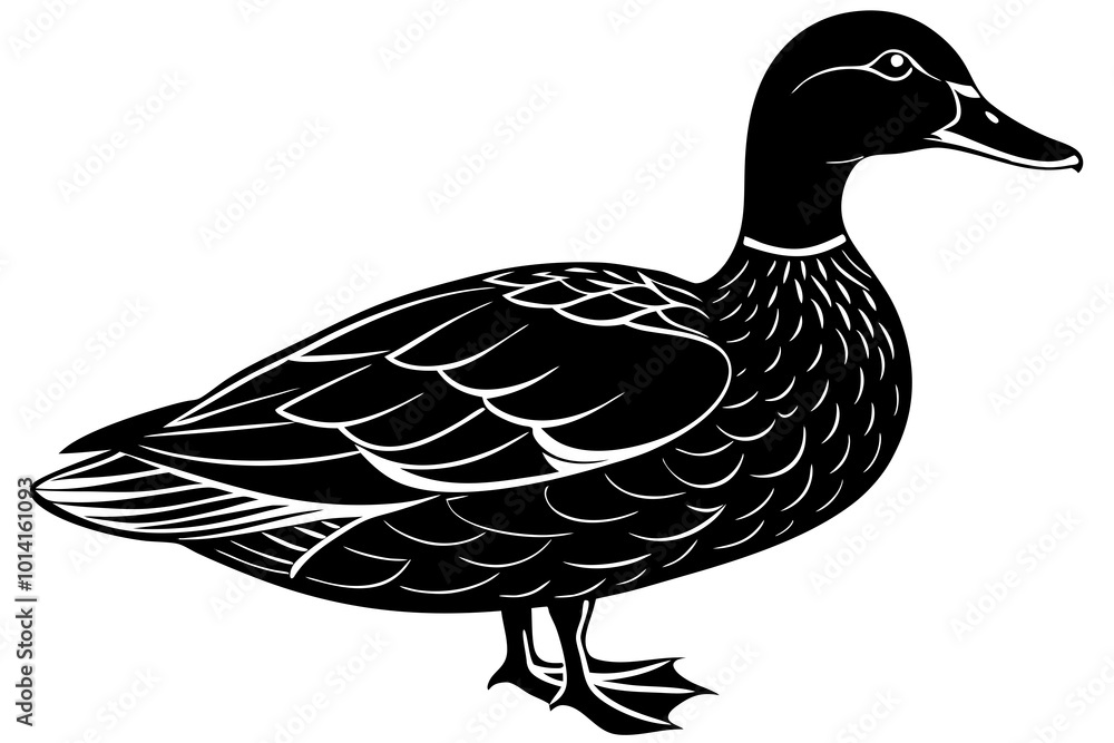 Cute Duck silhouette minimalistic vector art illustration Cute Duck silhouette minimalistic vector art illustration