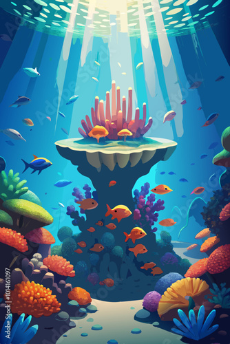 coral reef and fishes
