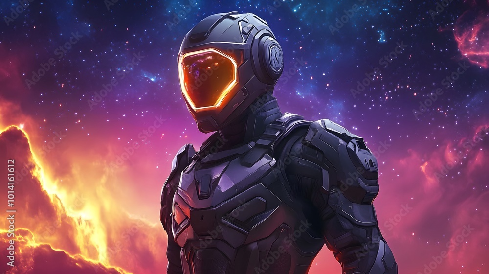 Futuristic Spaceman - Advance Technology. Portrait of a young adult in full space exploration gear. 3D Illustration. Futuristic Spaceman - Advance Technology. Portrait of a young adult in full space exploration gear. 3D Illustration.