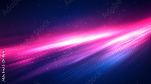 Abstract Wave of Pink and Blue Light Streaks