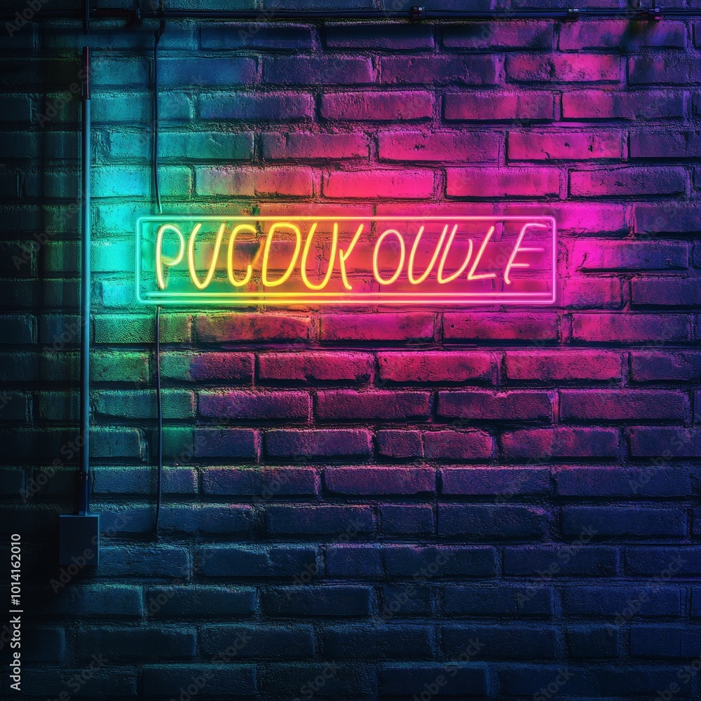 Motivational quote in glowing neon letters against a brick wall, perfect for a vibrant and urban Facebook image. Motivational quote in glowing neon letters against a brick wall, perfect for a vibrant and urban Facebook image.
