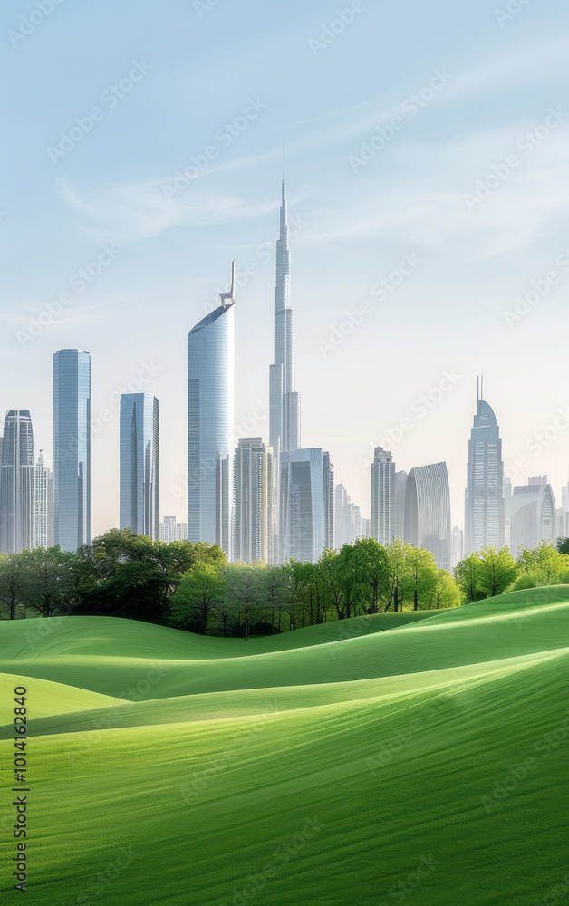 Obraz premium Highly developed futuristic technological cityscape