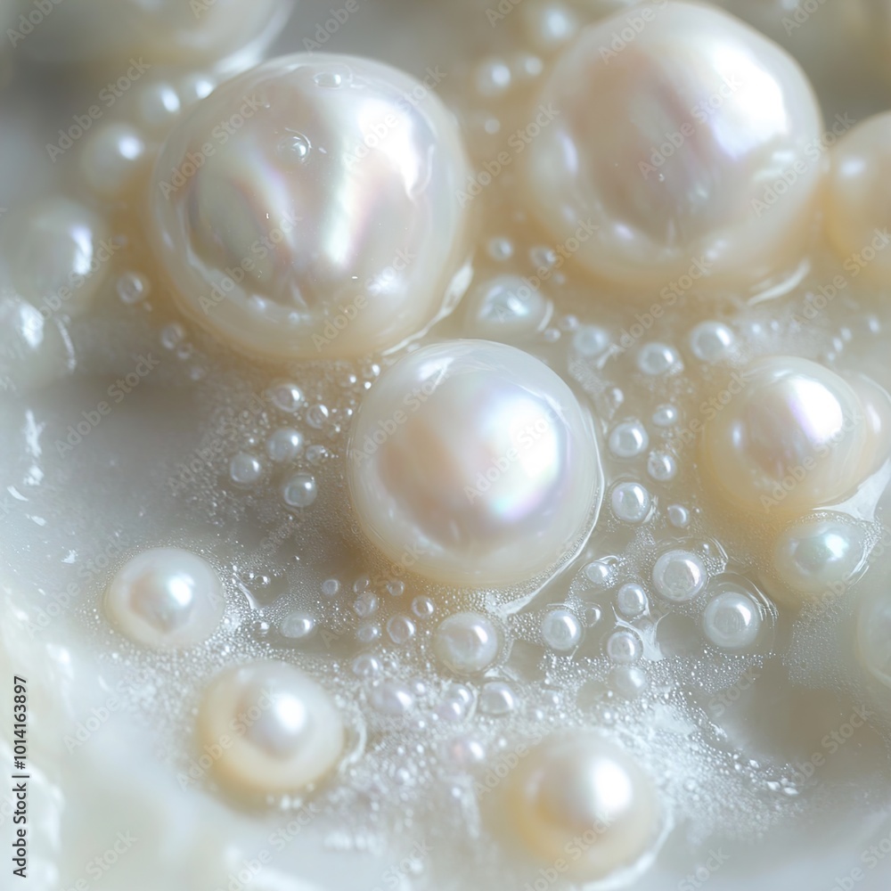 Close-up of Pearls: A Symphony of Shimmering Beauty Close-up of Pearls: A Symphony of Shimmering Beauty