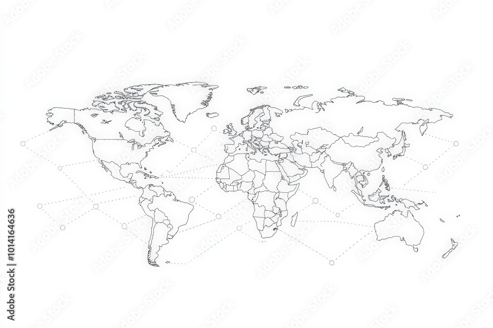 World Map with Connection Lines. World Map with Connection Lines.
