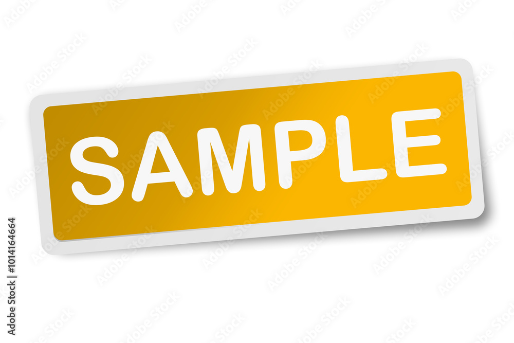 Sample yellow square sticker isolated on white Sample yellow square sticker isolated on white