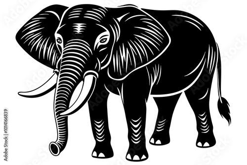 Wallpaper Mural  Cute Elephant silhouette minimalistic vector art illustration Torontodigital.ca