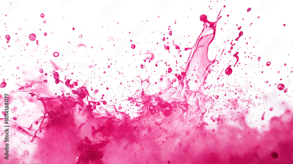 A splash of pink paint on a white background A splash of pink paint on a white background