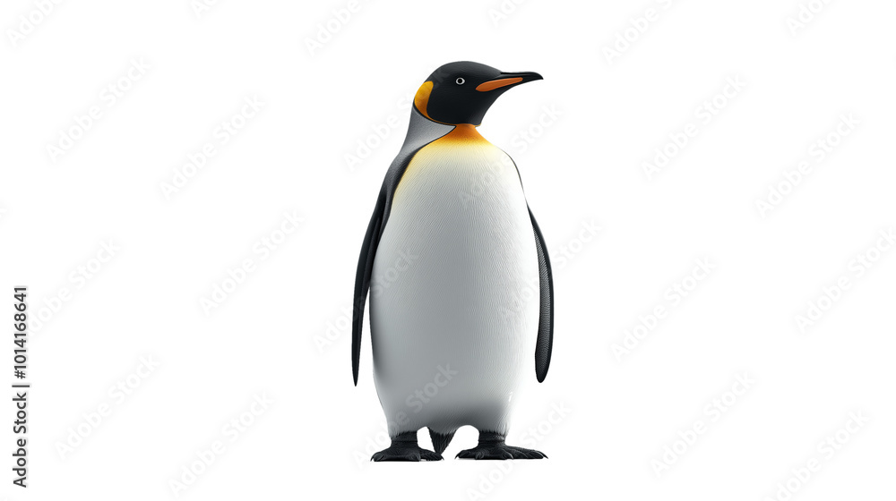 Fototapeta premium A penguin is standing on a white background