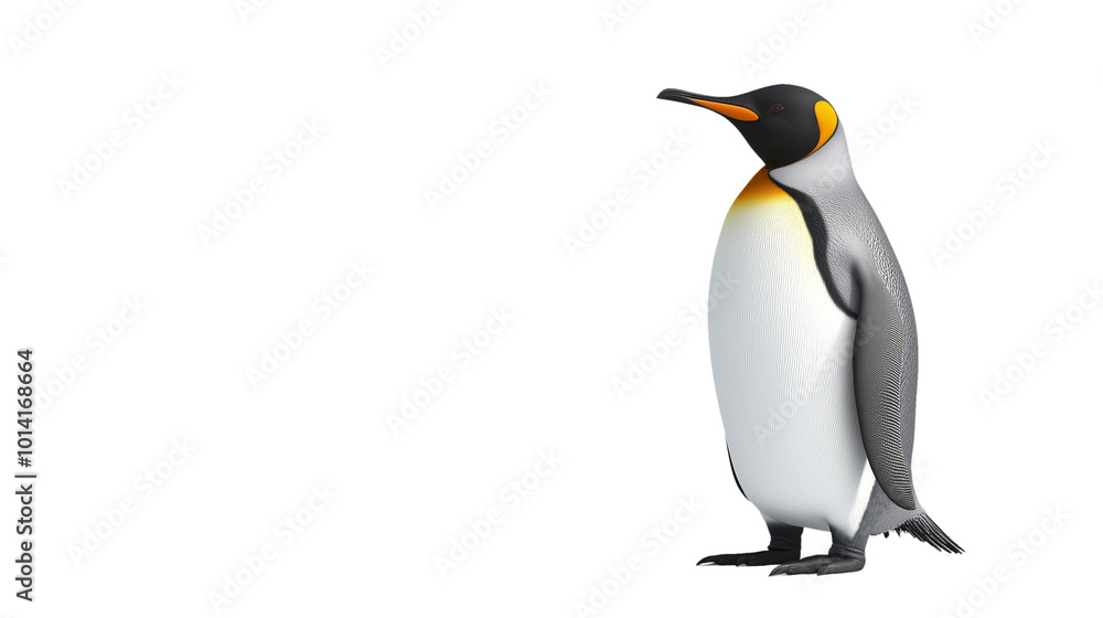 Fototapeta premium A penguin is standing on a white background