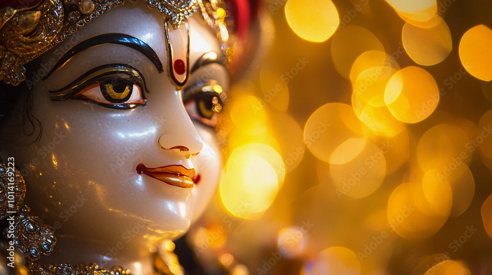 indian god krishna close up face statue indian god krishna close up face statue