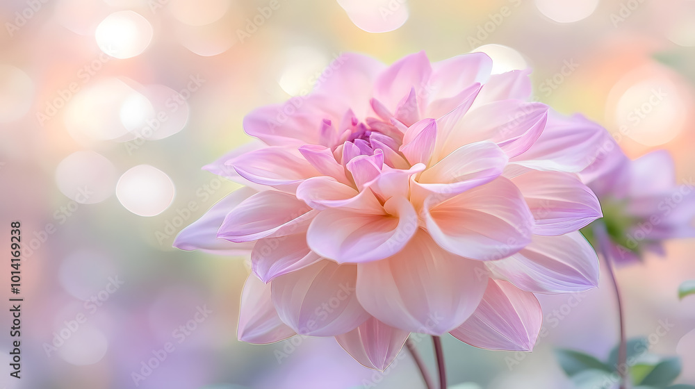 Soft Pink Flower with Delicate Petals in Bloom Soft Pink Flower with Delicate Petals in Bloom