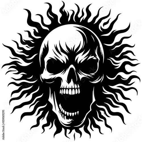 Silhouette illustration of death metal