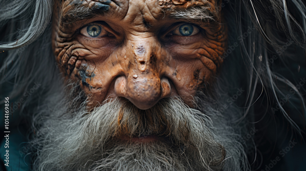 close up portrait of an old man with a gray beard close up portrait of an old man with a gray beard